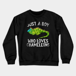 Just A Boy Who Loves Chameleons Crewneck Sweatshirt